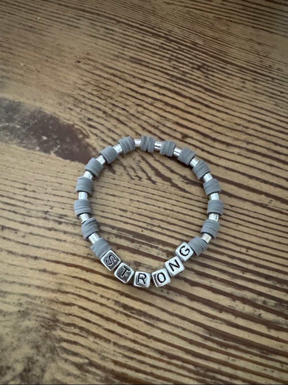 Strong silver beaded bracelet